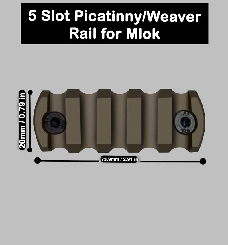 Gotical Store Combo - 2Pcs 5-Slot MLOK & Mount Kit-Push Button with Set of Screws & Allen Wrench… - Image 5